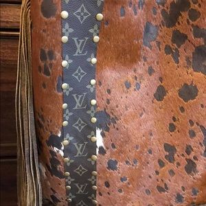 Rosie purse with upcycled LV embellishments.